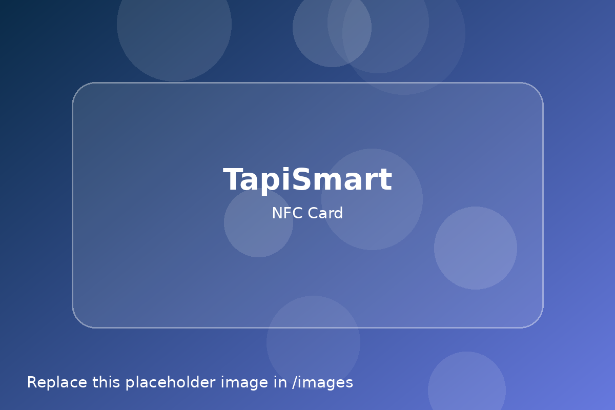 Premium TapiSmart NFC card mockup